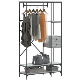 Coat rack with Sonoma gray engineered wood shelves by , Dresser Organizers and Bar Hangers - Ref: Foro24-847862, Price: 147,9...