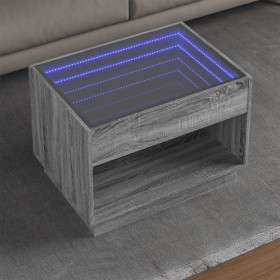 Mesa de centro con Infinity LED gris Sonoma 70x50x50 cm de , Mesas de centro - Ref: Foro24-847663, Precio: 135,99 €, Descuent...