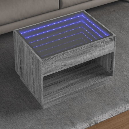 Coffee table with Infinity LED Sonoma gray 70x50x50 cm by , Coffee table - Ref: Foro24-847663, Price: 135,56 €, Discount: %