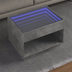 Mesa de centro con Infinity LED gris hormigón 70x50x50 cm de , Mesas de centro - Ref: Foro24-847661, Precio: 131,01 €, Descue...