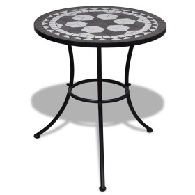 Schwarz-weißer Mosaik-Terrassen-Bistrotisch 60 cm von vidaXL, Gartentische - Ref: Foro24-41532, Preis: 78,99 €, Rabatt: %