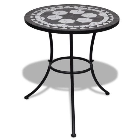 Schwarz-weißer Mosaik-Terrassen-Bistrotisch 60 cm von vidaXL, Gartentische - Ref: Foro24-41532, Preis: 89,18 €, Rabatt: %