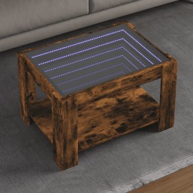 Mitteltisch und LED aus geräucherter Eichen-Ingenieurholz 73x53x45cm von , Couchtisch - Ref: Foro24-847550, Preis: 132,99 €, ...