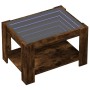 Mesa de centro y LED madera ingeniería roble ahumado 73x53x45cm de , Mesas de centro - Ref: Foro24-847550, Precio: 132,99 €, ...