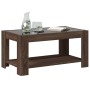 Mesa de centro y LED madera ingeniería marrón roble 93x53x45 cm de , Mesas de centro - Ref: Foro24-847559, Precio: 155,05 €, ...