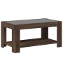 Mesa de centro y LED madera ingeniería marrón roble 93x53x45 cm de , Mesas de centro - Ref: Foro24-847559, Precio: 155,05 €, ...