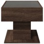 Mesa de centro y LED madera ingeniería marrón roble 70x50x45 cm de , Mesas de centro - Ref: Foro24-847538, Precio: 143,36 €, ...