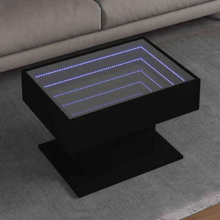 Mittelkonsole mit LED-Beleuchtung, schwarzes Ingenieurholz, 70x50x45 cm. von , Couchtisch - Ref: Foro24-847533, Preis: 143,36...