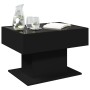 Center table with LED lights, engineered wood, black, 70x50x45 cm by , Coffee table - Ref: Foro24-847533, Price: 143,36 €, Di...