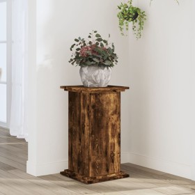 Engineered smoked oak wood plant stands 33x33x60 cm by , Pot stands - Ref: Foro24-852964, Price: 52,20 €, Discount: %