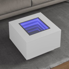 Mesa de centro con luz LED madera ingeniería blanca 60x60x40 cm de , Mesas de centro - Ref: Foro24-847567, Precio: 134,39 €, ...