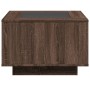 Mesa de centro y LED madera ingeniería marrón roble 60x60x40 cm de , Mesas de centro - Ref: Foro24-847573, Precio: 133,99 €, ...