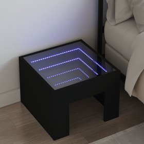 Mesita de noche con Infinity LED negro 40x40x30 cm de , Mesitas de noche - Ref: Foro24-3284071, Precio: 71,99 €, Descuento: %