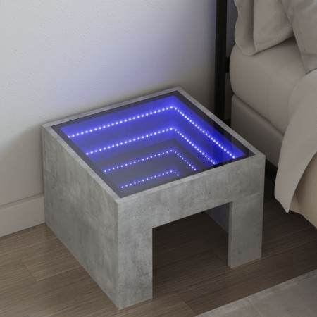 Mesita de noche con Infinity LED gris hormigón 40x40x30 cm de , Mesitas de noche - Ref: Foro24-3284073, Precio: 69,48 €, Desc...