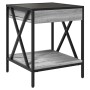 Coffee table with Infinity LED gray Sonoma 40x40x49 cm by , Nightstands - Ref: Foro24-3284099, Price: 75,09 €, Discount: %