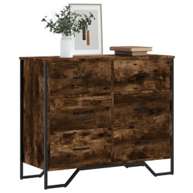 Engineered wood smoked oak chest of drawers 91x35.5x74.5 cm by , Drawers - Ref: Foro24-3295304, Price: 153,96 €, Discount: %