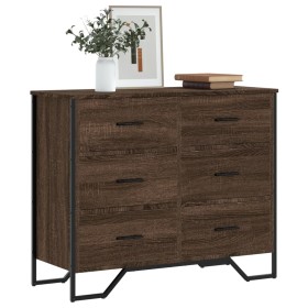 Engineered wood brown oak chest of drawers 91x35.5x74.5 cm by , Drawers - Ref: Foro24-3295306, Price: 159,99 €, Discount: %