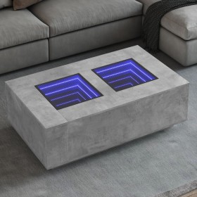 Coffee table with Infinity LED concrete gray 116x69x40 cm by , Coffee table - Ref: Foro24-3284059, Price: 229,78 €, Discount: %