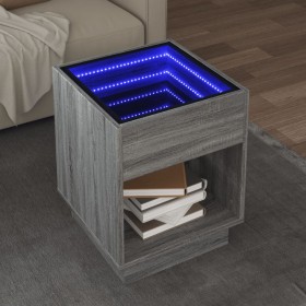 Mesa de centro con Infinity LED gris Sonoma 40x40x50 cm de , Mesas de centro - Ref: Foro24-847649, Precio: 80,99 €, Descuento: %