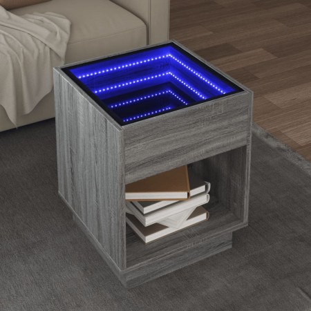 Mesa de centro con Infinity LED gris Sonoma 40x40x50 cm de , Mesas de centro - Ref: Foro24-847649, Precio: 80,54 €, Descuento: %