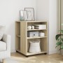 Side table with wheels, Sonoma engineered wood, 55x60x78 cm by , Filing cabinets - Ref: Foro24-853157, Price: 87,88 €, Discou...