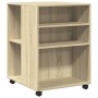 Side table with wheels, Sonoma engineered wood, 55x60x78 cm by , Filing cabinets - Ref: Foro24-853157, Price: 87,88 €, Discou...