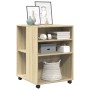 Side table with wheels, Sonoma engineered wood, 55x60x78 cm by , Filing cabinets - Ref: Foro24-853157, Price: 87,88 €, Discou...