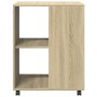 Side table with wheels, Sonoma engineered wood, 55x60x78 cm by , Filing cabinets - Ref: Foro24-853157, Price: 87,88 €, Discou...