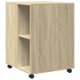 Side table with wheels, Sonoma engineered wood, 55x60x78 cm by , Filing cabinets - Ref: Foro24-853157, Price: 87,88 €, Discou...