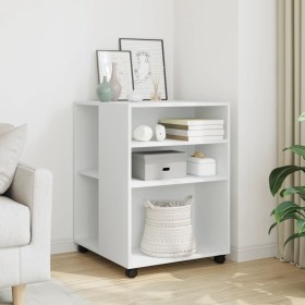 Side table with wheels, engineered wood, white, 55x60x78 cm by , Filing cabinets - Ref: Foro24-853155, Price: 90,23 €, Discou...