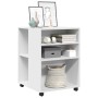 Side table with wheels, engineered wood, white, 55x60x78 cm by , Filing cabinets - Ref: Foro24-853155, Price: 90,07 €, Discou...