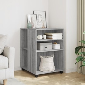 Side table with wheels, engineered wood, Sonoma grey, 55x60x78 cm by , Filing cabinets - Ref: Foro24-853160, Price: 90,99 €, ...