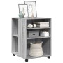 Side table with wheels, engineered wood, Sonoma grey, 55x60x78 cm by , Filing cabinets - Ref: Foro24-853160, Price: 90,07 €, ...