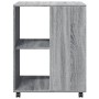 Side table with wheels, engineered wood, Sonoma grey, 55x60x78 cm by , Filing cabinets - Ref: Foro24-853160, Price: 90,07 €, ...