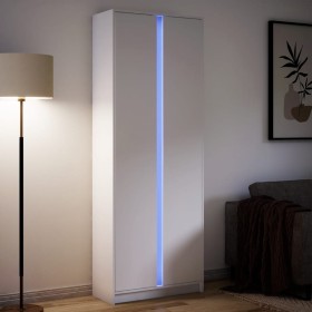 Aparador con LED madera de ingeniería blanco 74x32,5x200 cm de , Aparadores - Ref: Foro24-3307891, Precio: 207,99 €, Descuent...