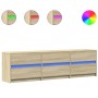 Mueble de TV LED madera de ingeniería roble Sonoma 180x34x50 cm de , Muebles TV - Ref: Foro24-3307928, Precio: 183,28 €, Desc...