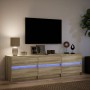 LED TV stand made of Sonoma oak engineered wood, measuring 180x34x50 cm. by , TV Furniture - Ref: Foro24-3307928, Price: 183,...