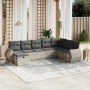 Garden sofa set 8 pieces and gray synthetic rattan cushions by , Garden sets - Ref: Foro24-3264208, Price: 576,71 €, Discount: %