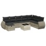 Garden sofa set 8 pieces and gray synthetic rattan cushions by , Garden sets - Ref: Foro24-3264208, Price: 576,71 €, Discount: %