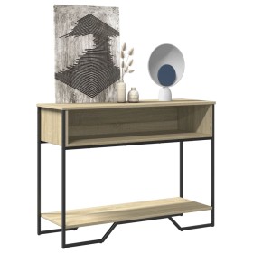 Engineered wood Sonoma oak console table 100x35x74.5 cm by , Side tables - Ref: Foro24-848530, Price: 61,00 €, Discount: %