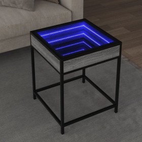 Coffee table with Infinity LED gray Sonoma 40x40x51 cm by , Coffee table - Ref: Foro24-847675, Price: 75,85 €, Discount: %