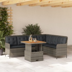 Gartensofa-Set mit Kissen, 2-teilig, aus grauem Kunststoffrattan. von , Gartensets - Ref: Foro24-3262080, Preis: 478,53 €, Ra...