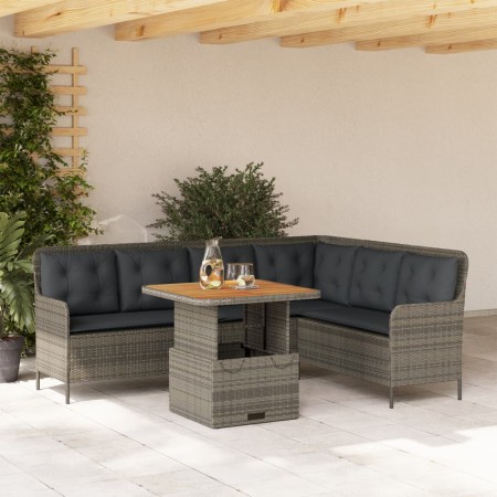 Gartensofa-Set mit Kissen, 2-teilig, aus grauem Kunststoffrattan. von , Gartensets - Ref: Foro24-3262080, Preis: 478,53 €, Ra...