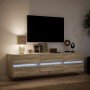 Wall-mounted TV unit with LED Sonoma oak 180x31x45 cm by , TV Furniture - Ref: Foro24-3307935, Price: 175,09 €, Discount: %