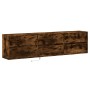 Wall-mounted TV unit with LED smoked oak 180x31x45 cm by , TV Furniture - Ref: Foro24-3307937, Price: 175,09 €, Discount: %