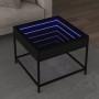 Coffee table with Infinity LED black 50x50x41 cm by , Coffee table - Ref: Foro24-847677, Price: 85,43 €, Discount: %