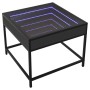 Coffee table with Infinity LED black 50x50x41 cm by , Coffee table - Ref: Foro24-847677, Price: 85,43 €, Discount: %