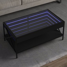 Mesa de centro con Infinity LED negro 90x50x38 cm de , Mesas de centro - Ref: Foro24-847707, Precio: 122,99 €, Descuento: %