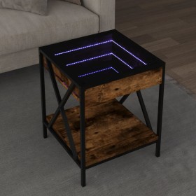 Mesa de centro con Infinity LED roble ahumado 40x40x49 cm de , Mesas de centro - Ref: Foro24-847694, Precio: 72,76 €, Descuen...