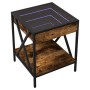 Coffee table with Infinity LED smoked oak 40x40x49 cm by , Coffee table - Ref: Foro24-847694, Price: 72,76 €, Discount: %